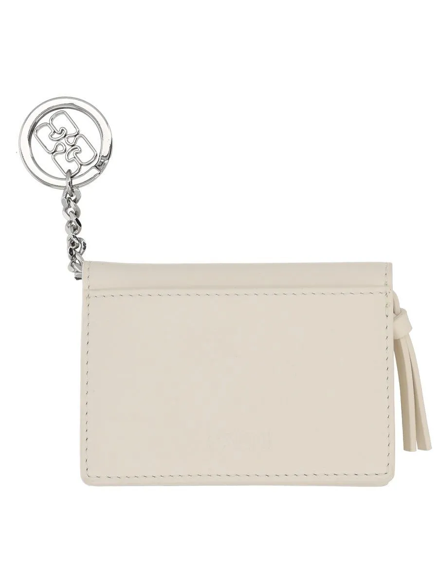 Ganni Raspberry-Printed Bi-Fold Wallet