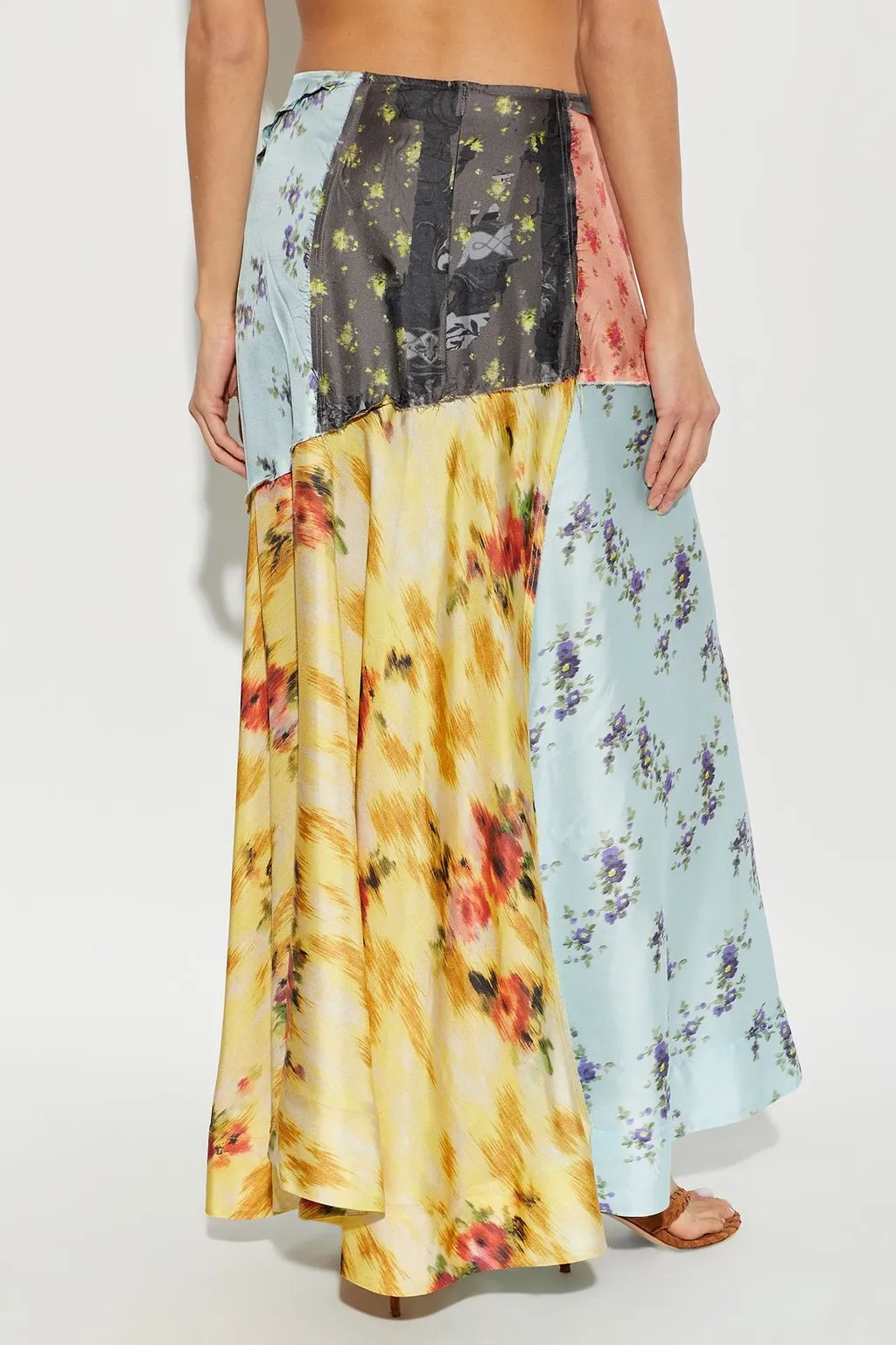 Ganni Raw-Edge Patchwork Maxi Skirt