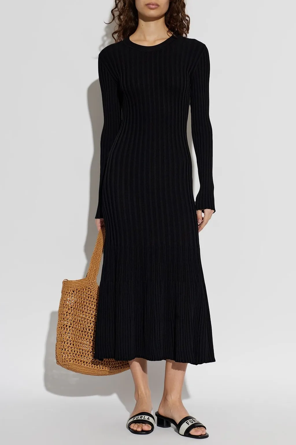 Furla Cilindro Logo Strap Heeled Mules