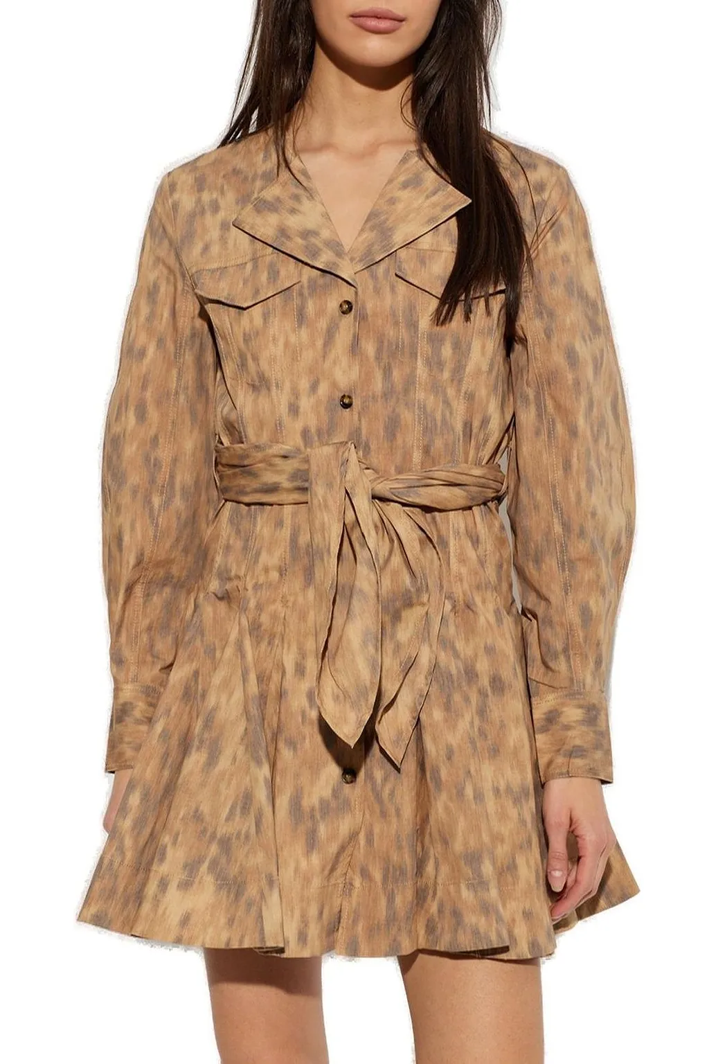 Ganni Belted Shirt Mini Dress