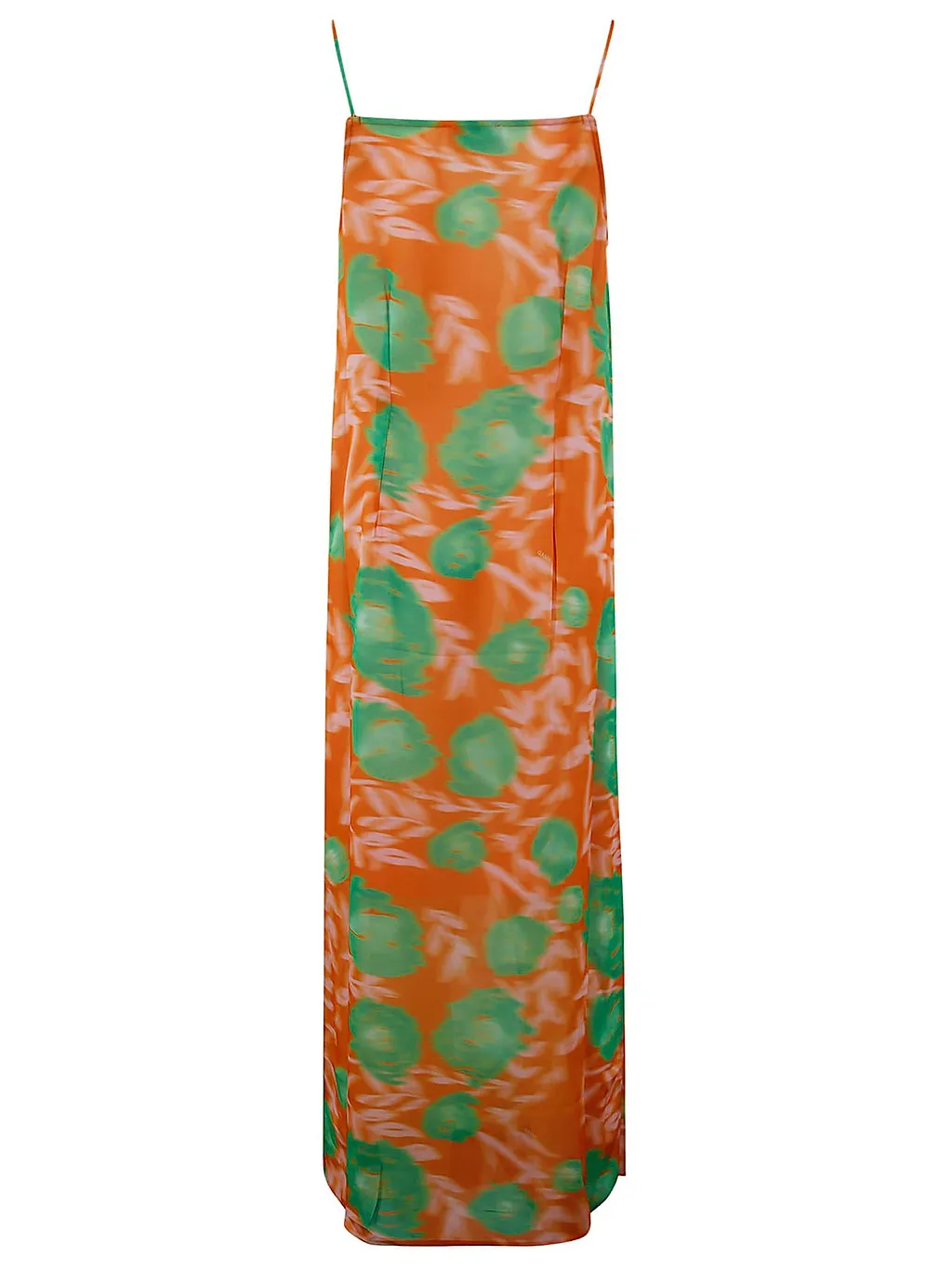 Ganni Side Slit Floral-Printed Slip Dress