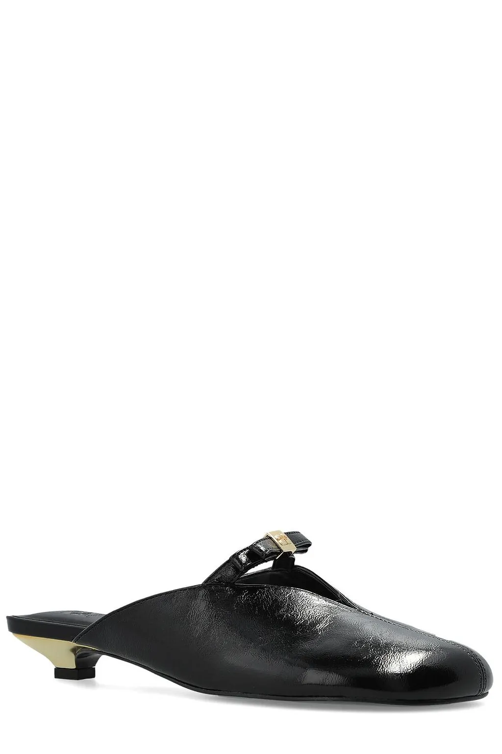 Ganni Bow Kitten-Heel Mules