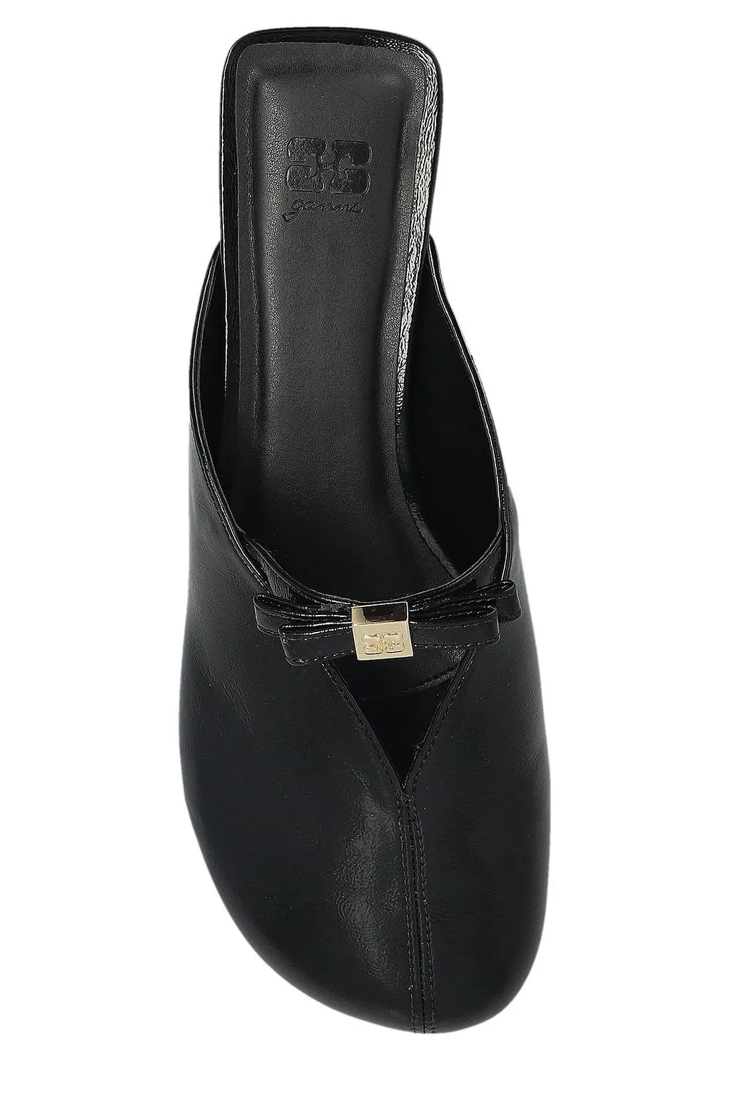 Ganni Bow Kitten-Heel Mules