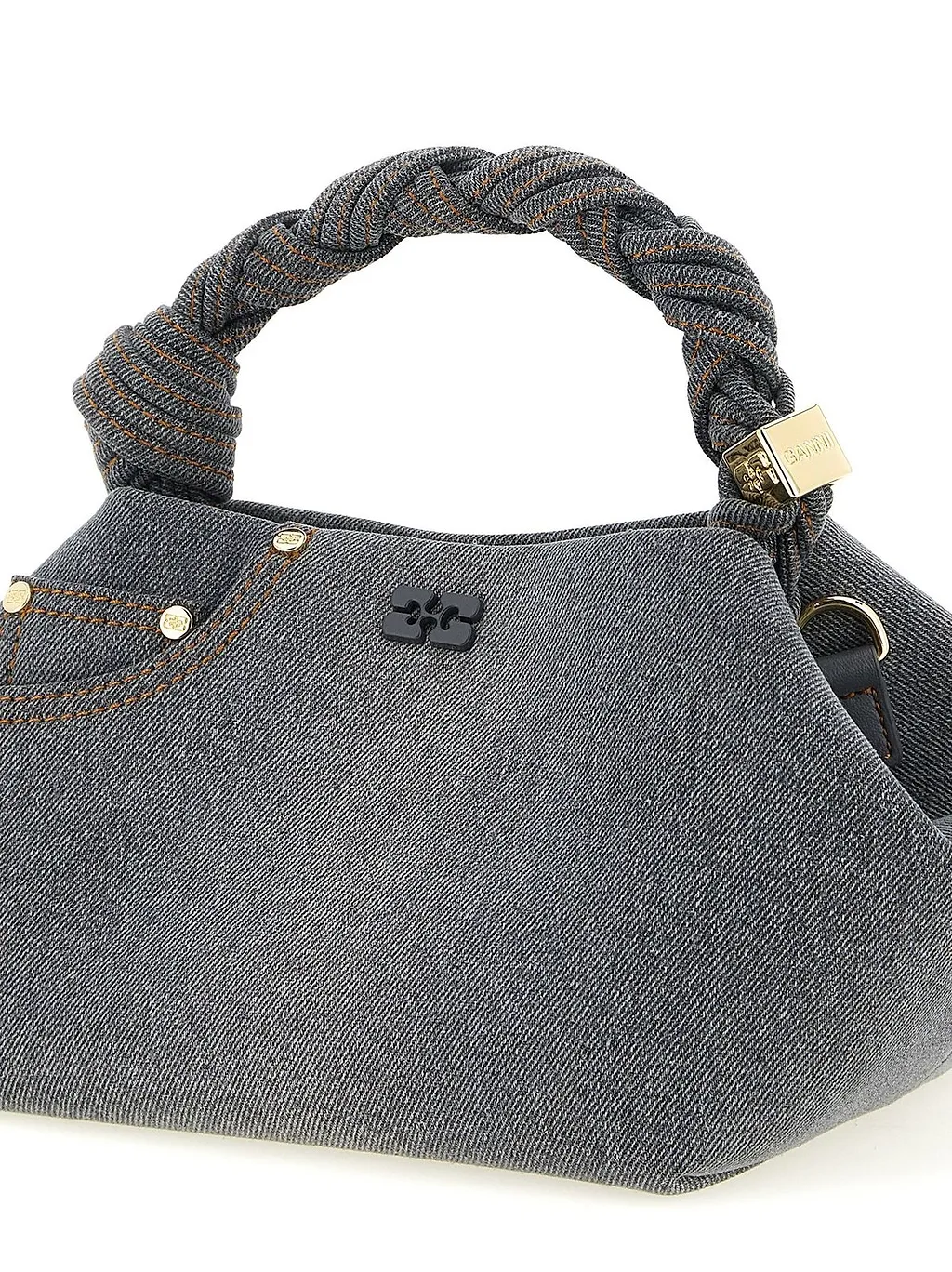 Ganni Small Bou Braided Handle Tote Bag