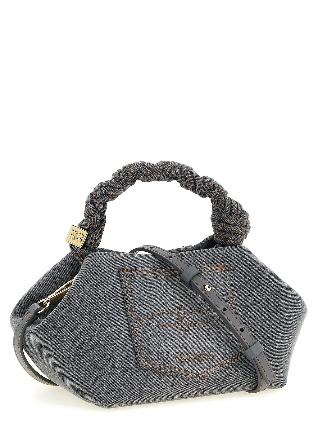 Ganni Small Bou Braided Handle Tote Bag