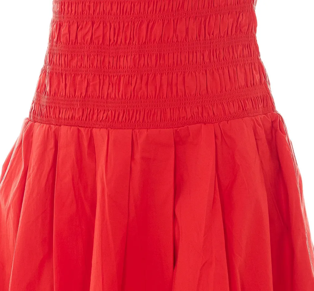 Smocked Puff-Sleeve Dress