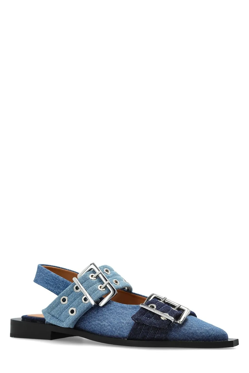 Ganni Buckled Slingback Flat Shoes