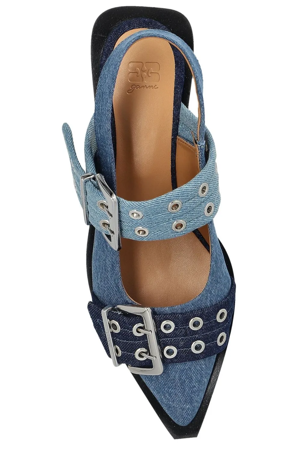 Ganni Buckled Slingback Flat Shoes