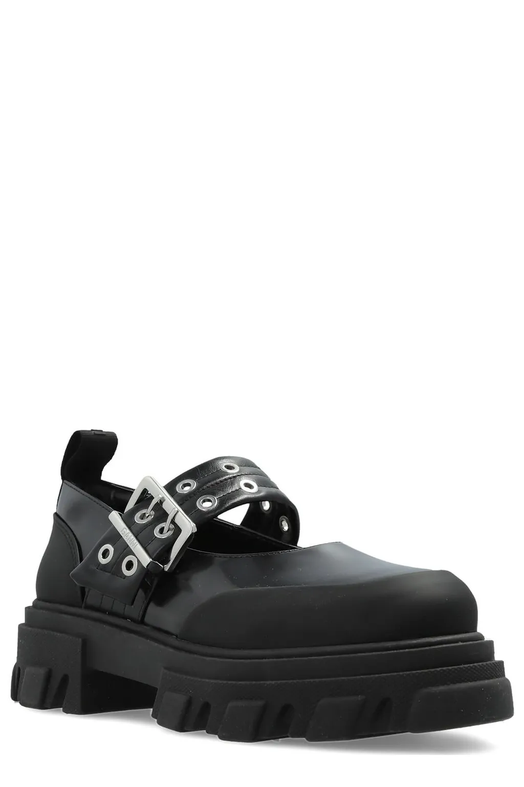 Ganni Buckled Strap Platform Pumps
