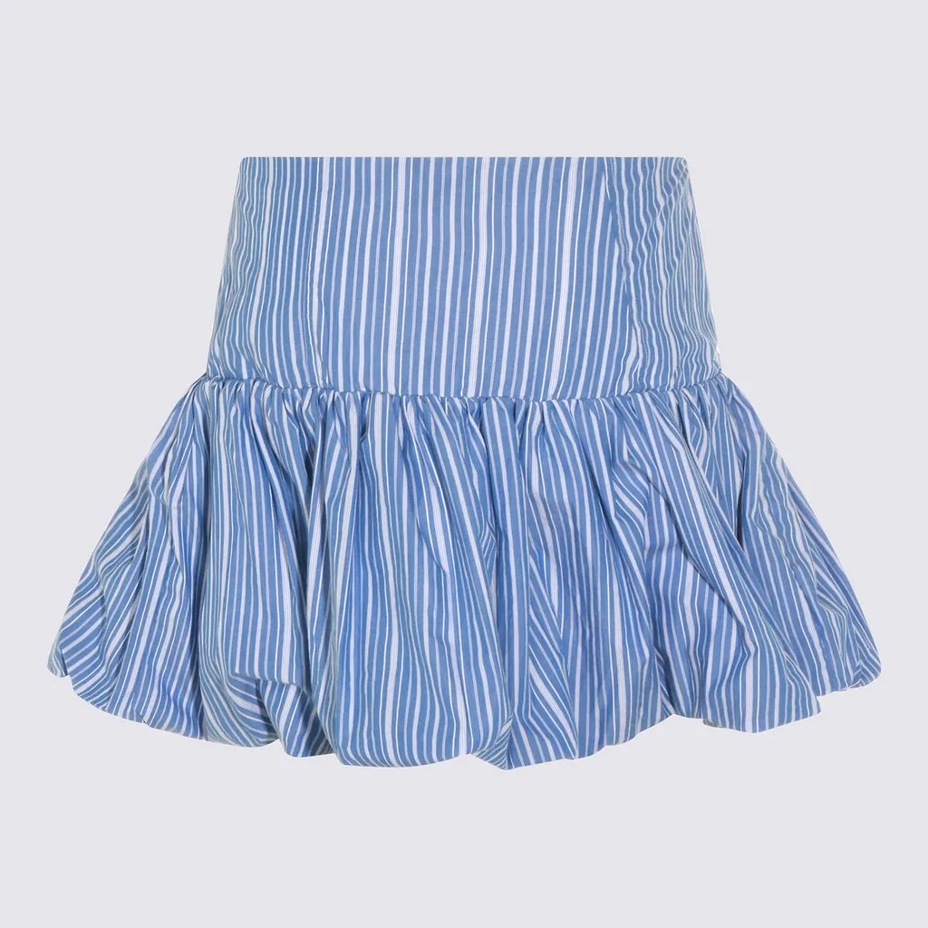 Ganni Striped Ruffled Mini Skirt