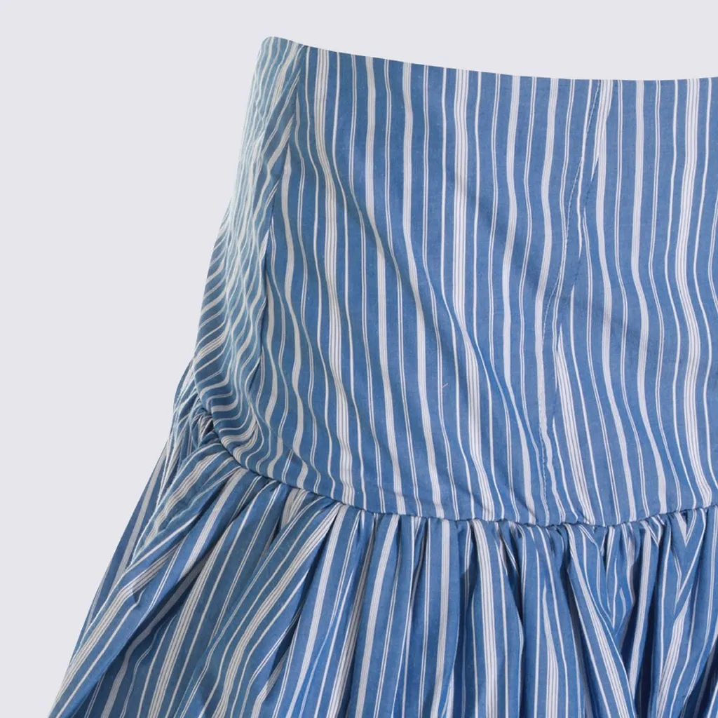 Ganni Striped Ruffled Mini Skirt