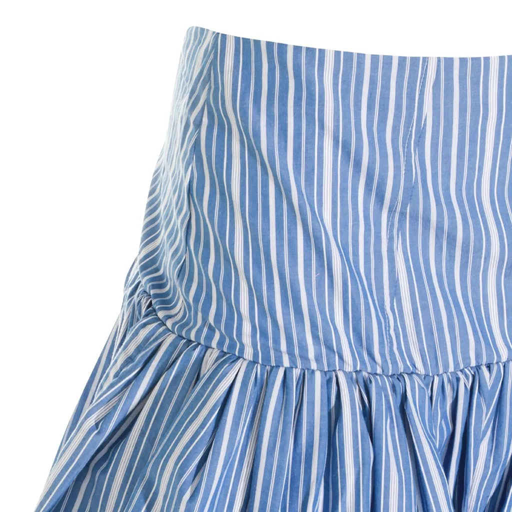Ganni Striped Ruffled Mini Skirt