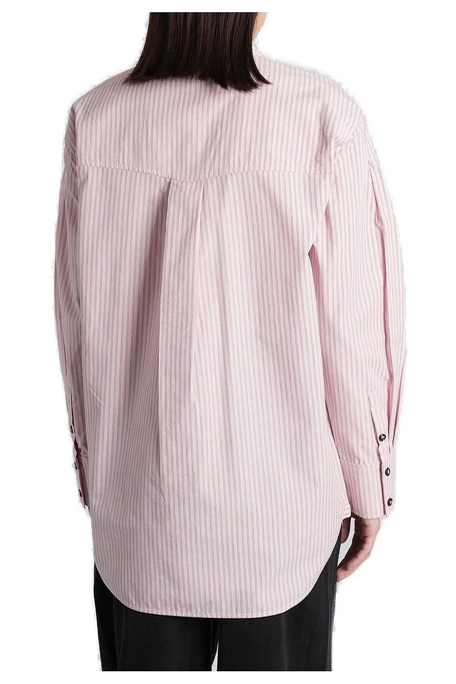 Ganni Long Sleeved Striped Shirt