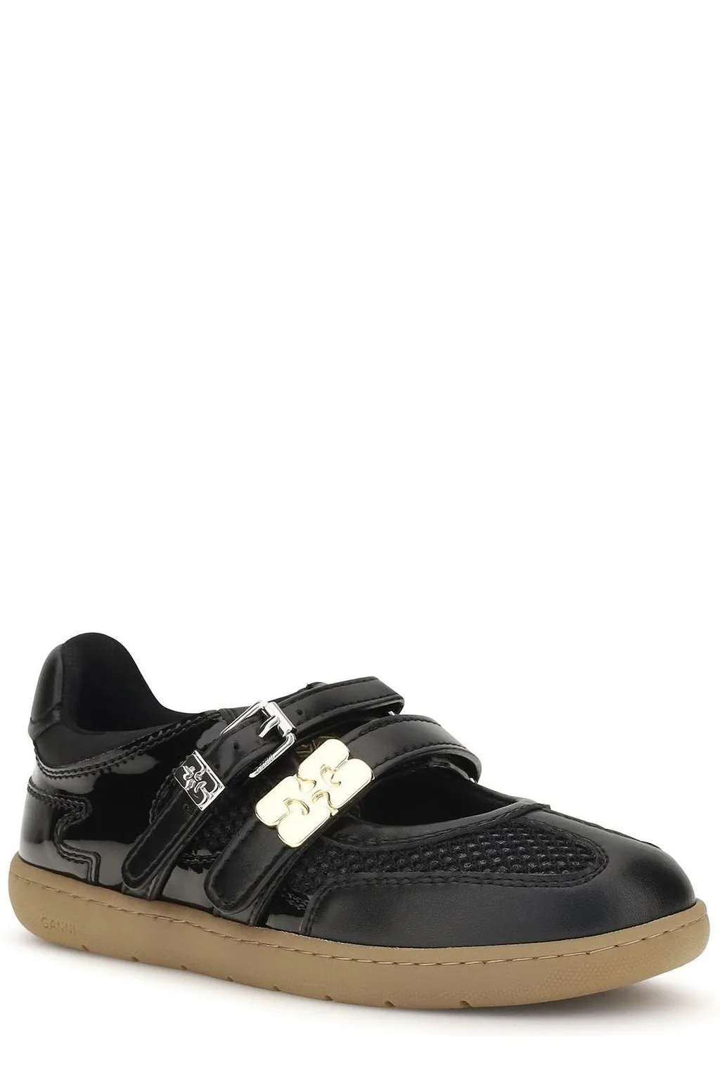 Ganni Sue Double-Strap Ballet Flats