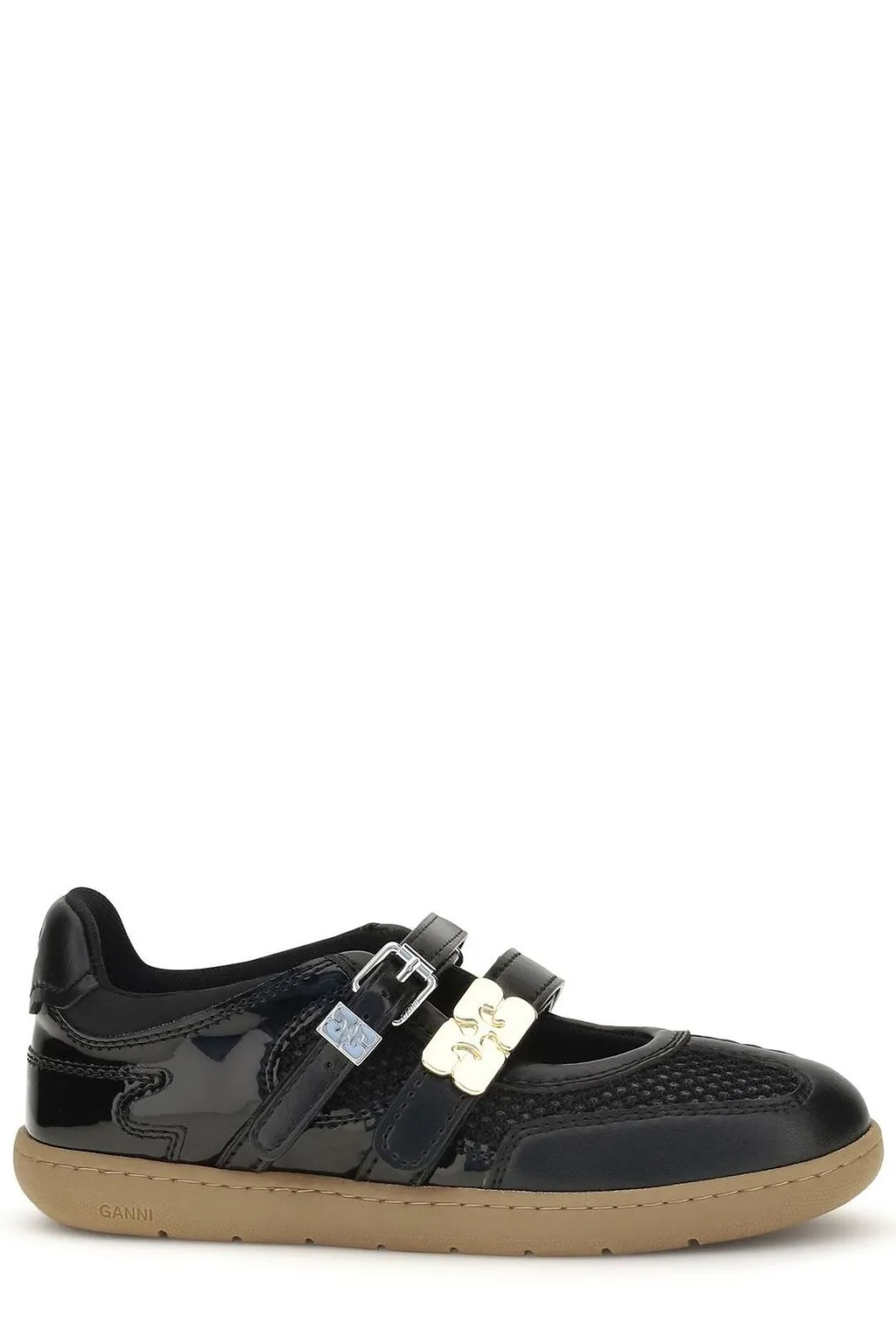 Ganni Sue Double-Strap Ballet Flats