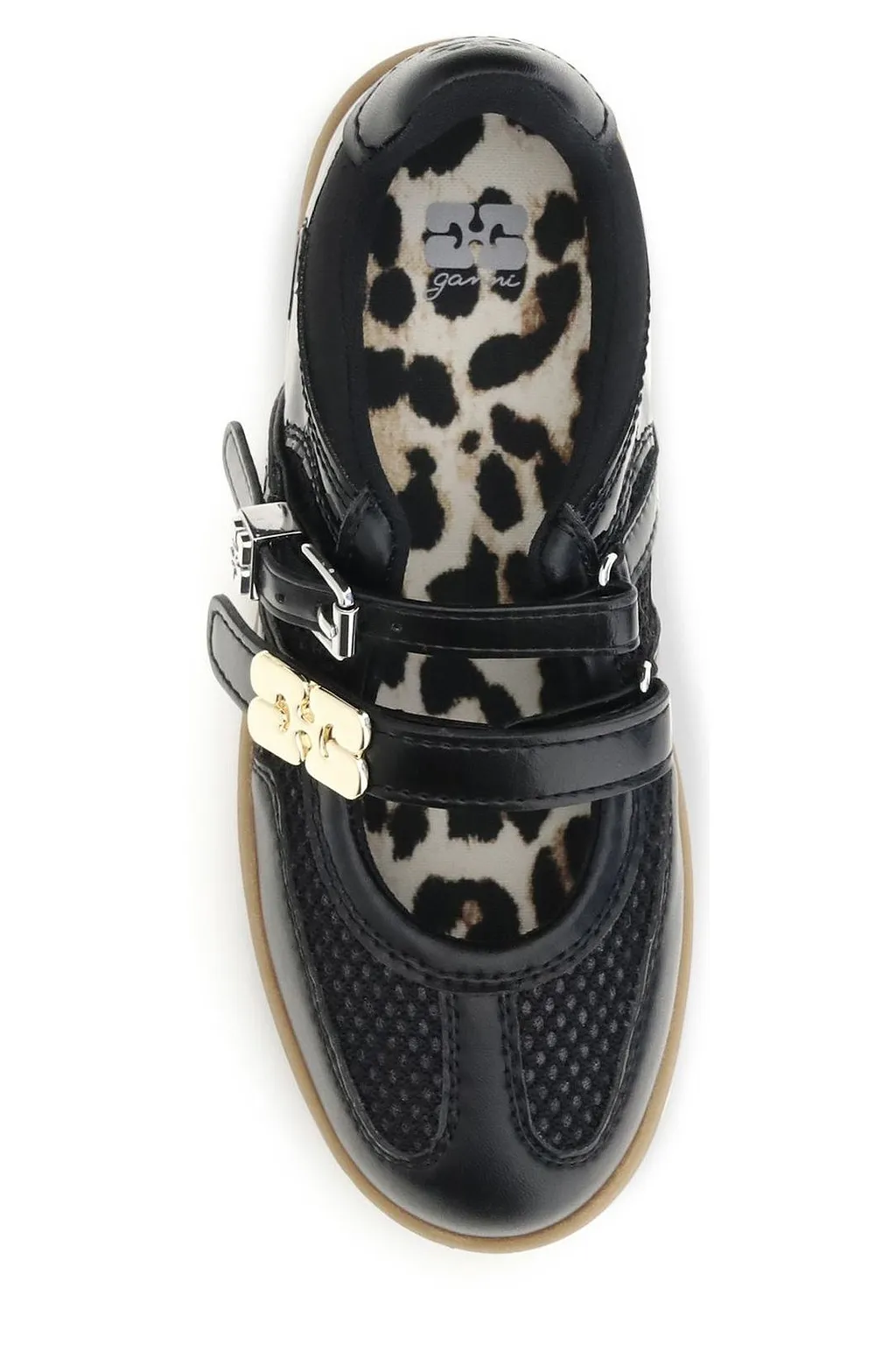 Ganni Sue Double-Strap Ballet Flats