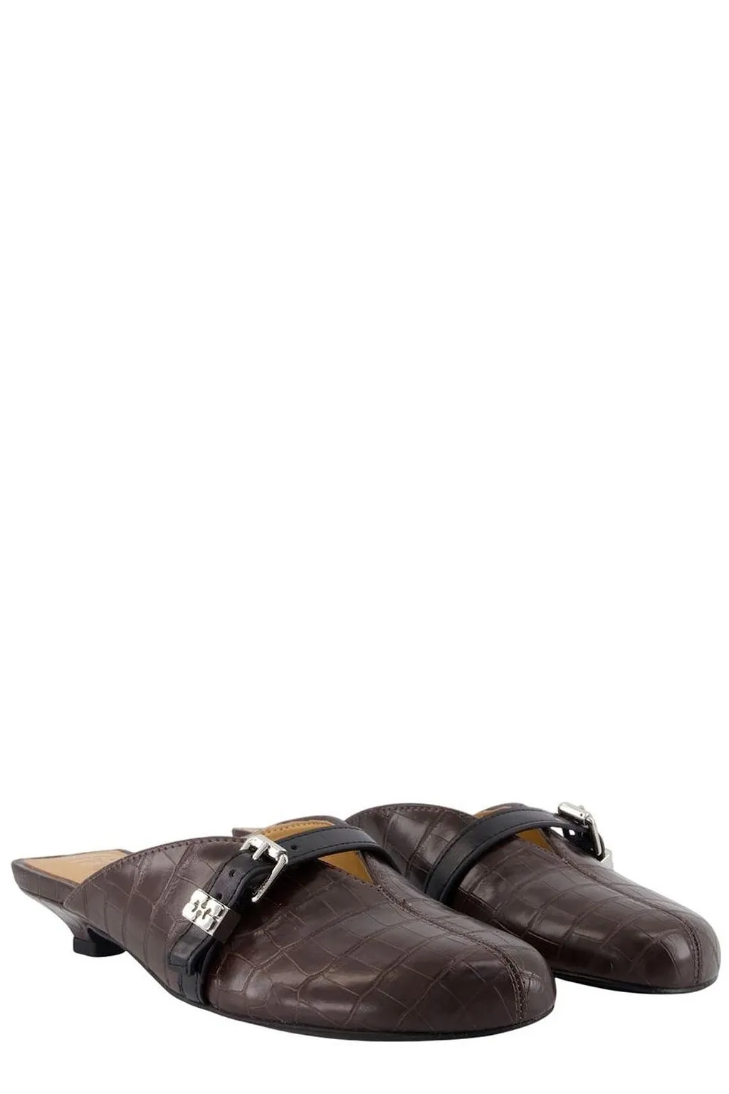 Ganni Sue Kitten Embossed Mules