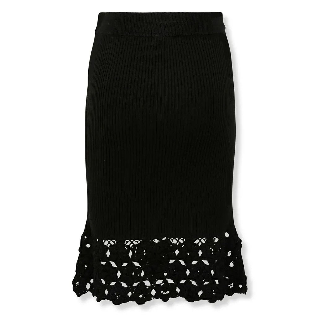 Ganni Crochet-Hem Knitted Midi Skirt