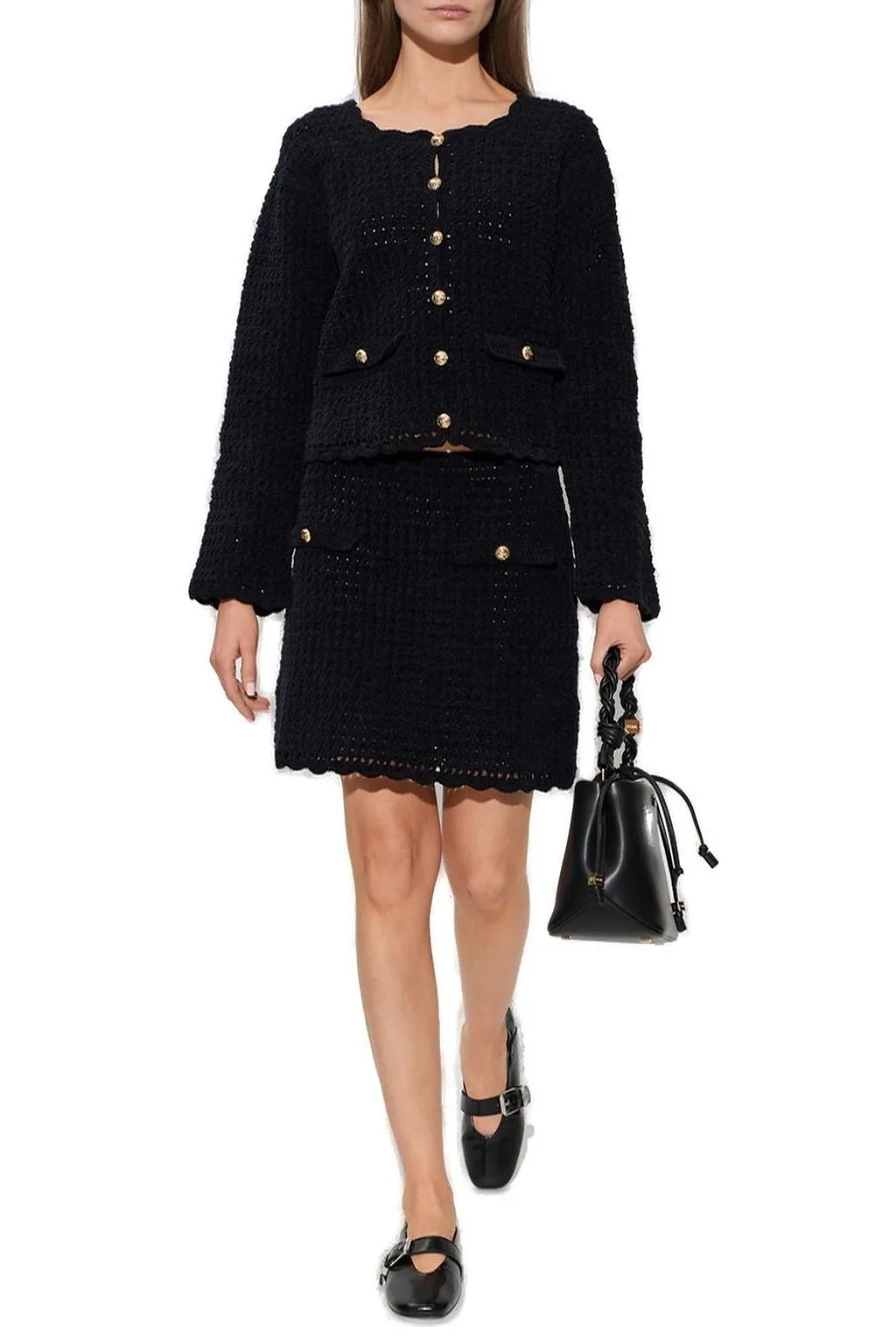 Ganni Crochet Mini Skirt