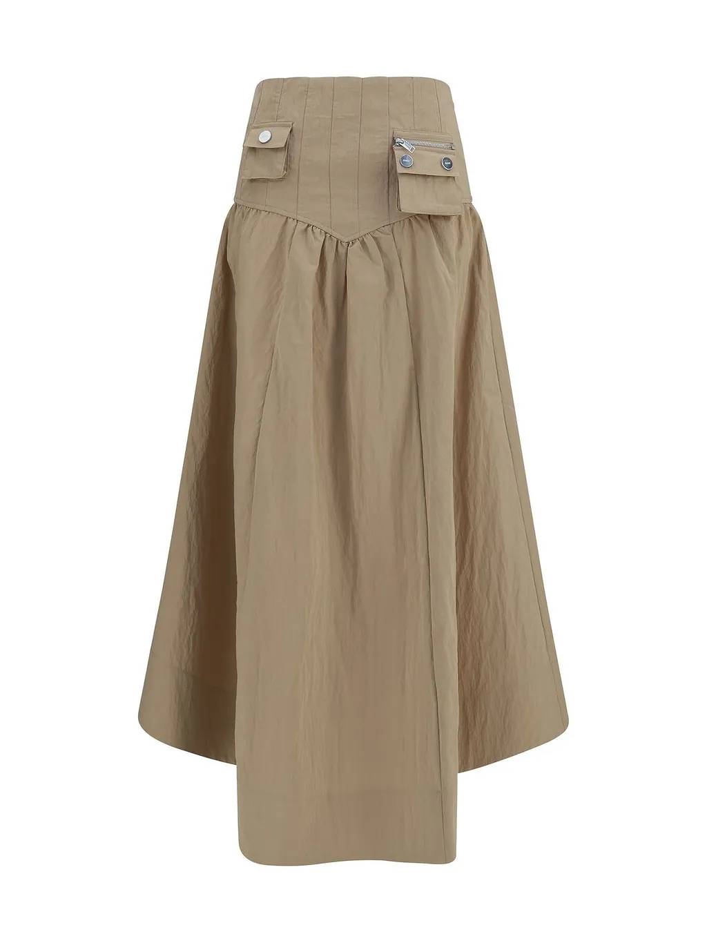 Ganni Washed Midi Corset Skirt