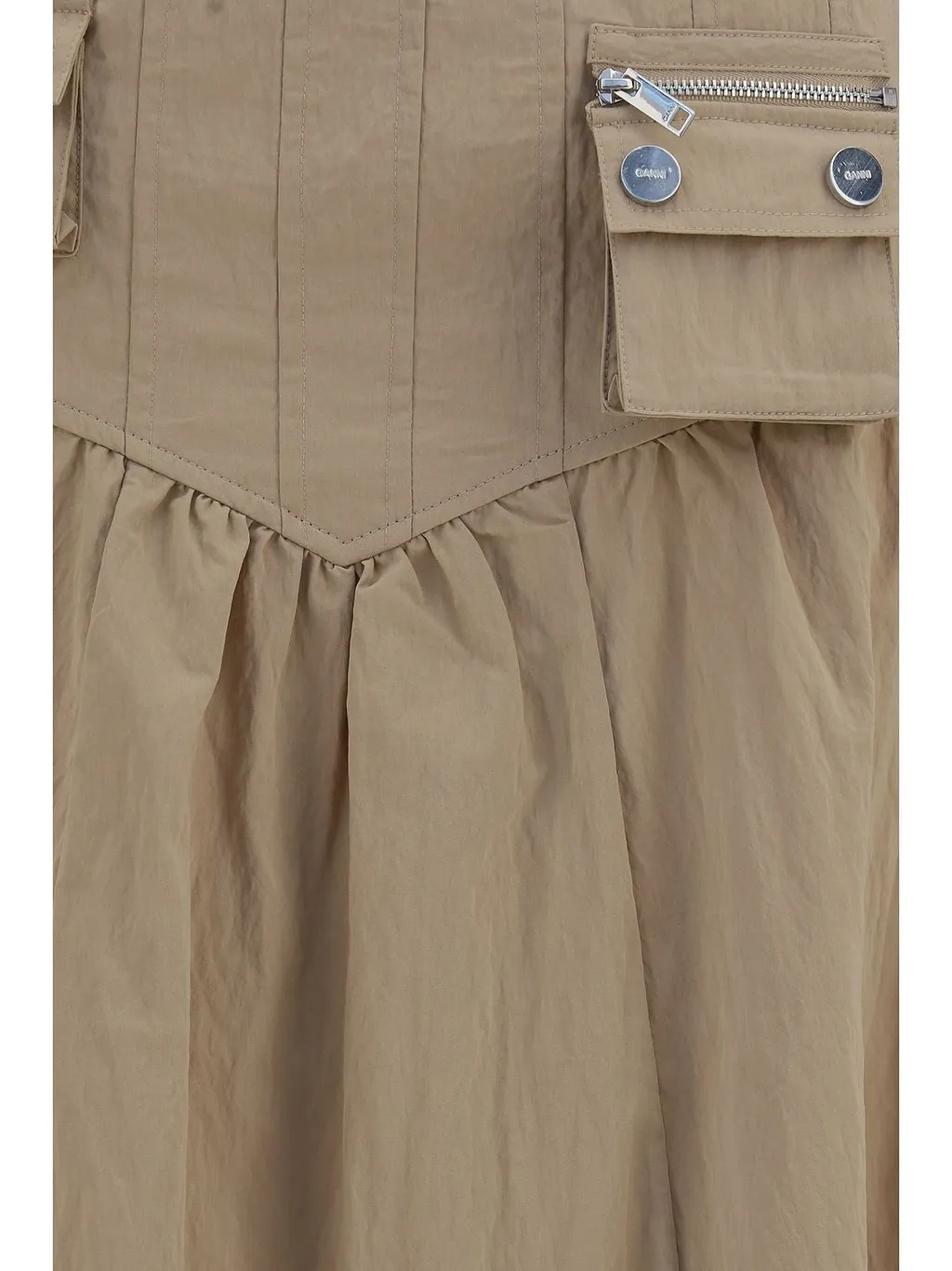 Ganni Washed Midi Corset Skirt