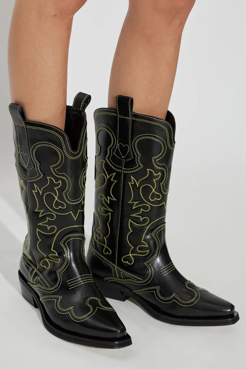 Ganni Western Stitching Boots