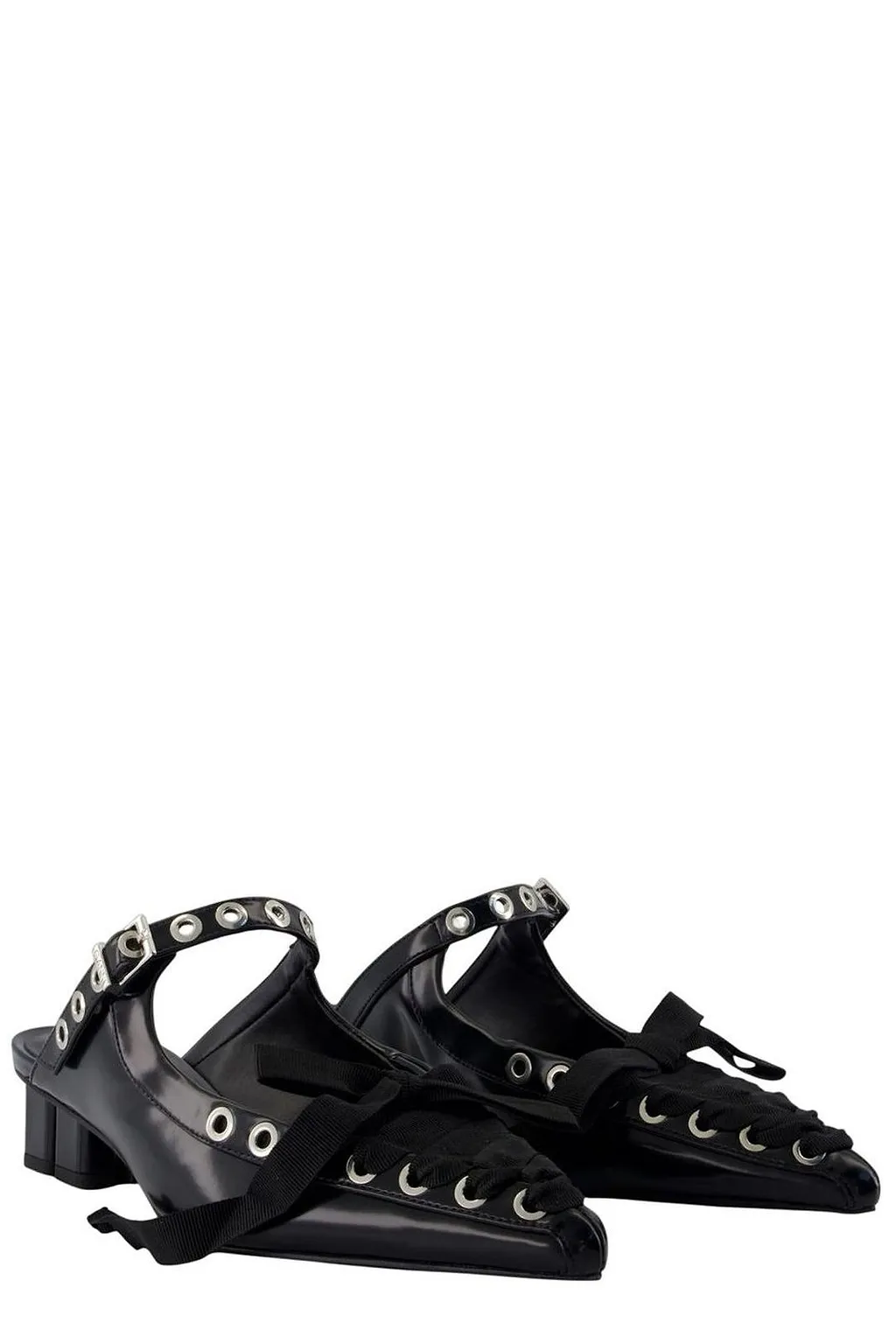 Ganni Eyelet Detailed Lace-Up Shoes