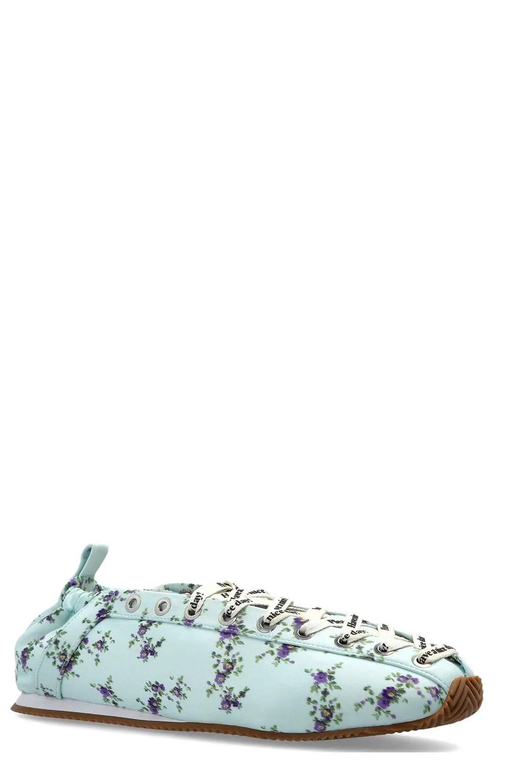 Ganni Floral Lace-Up Low-Top Sneakers
