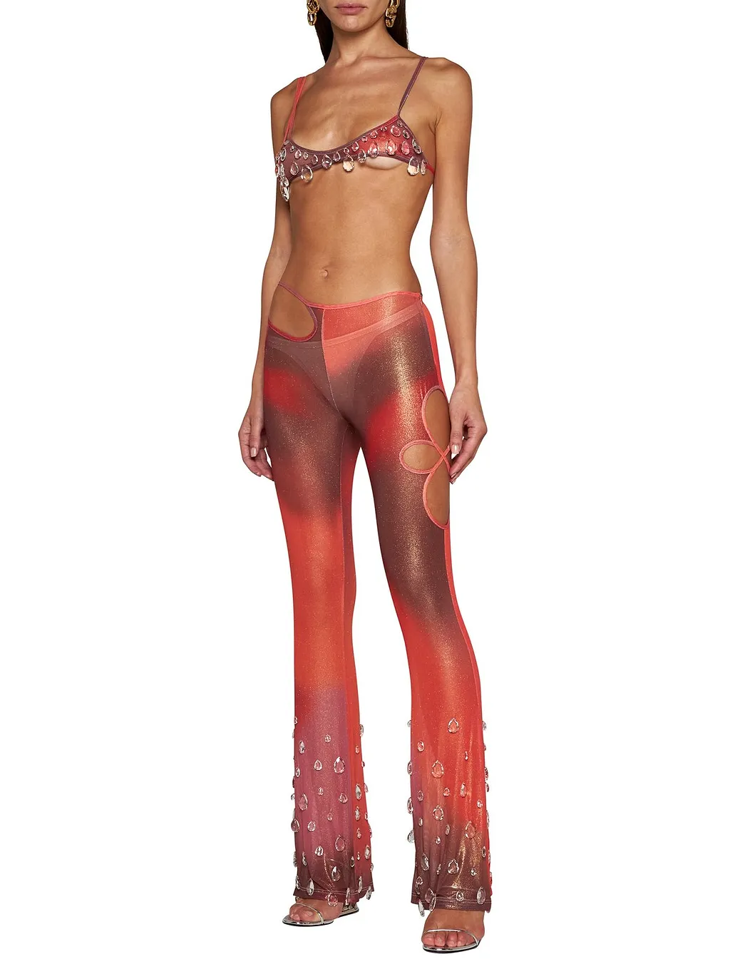 Gcds Cut-Out Embellishment Flared Pants