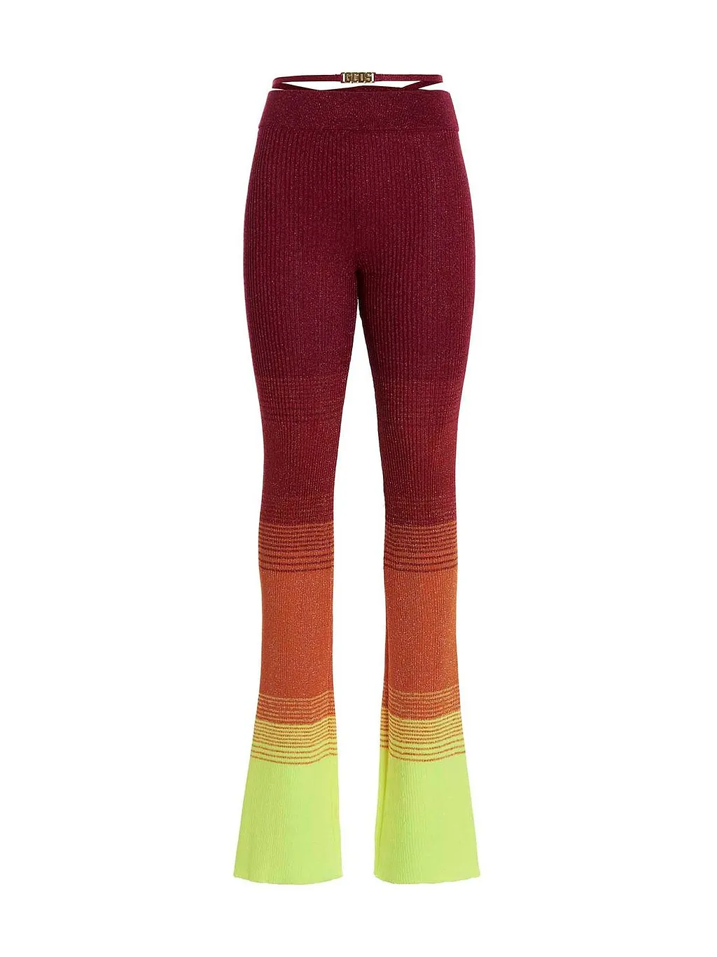 High-Waist Lurex Knitted Trousers