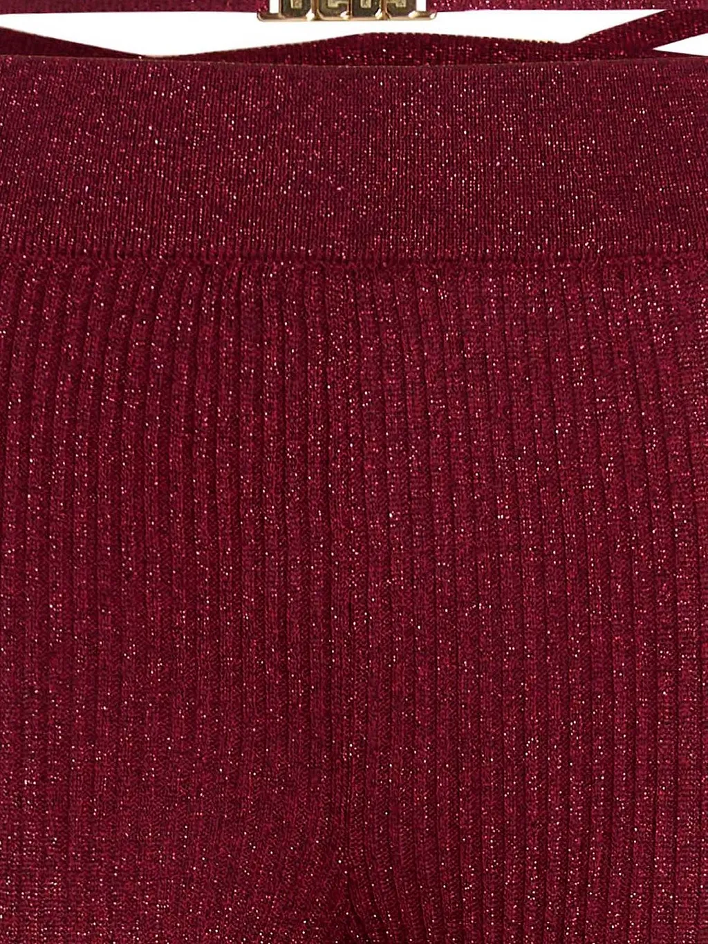 High-Waist Lurex Knitted Trousers