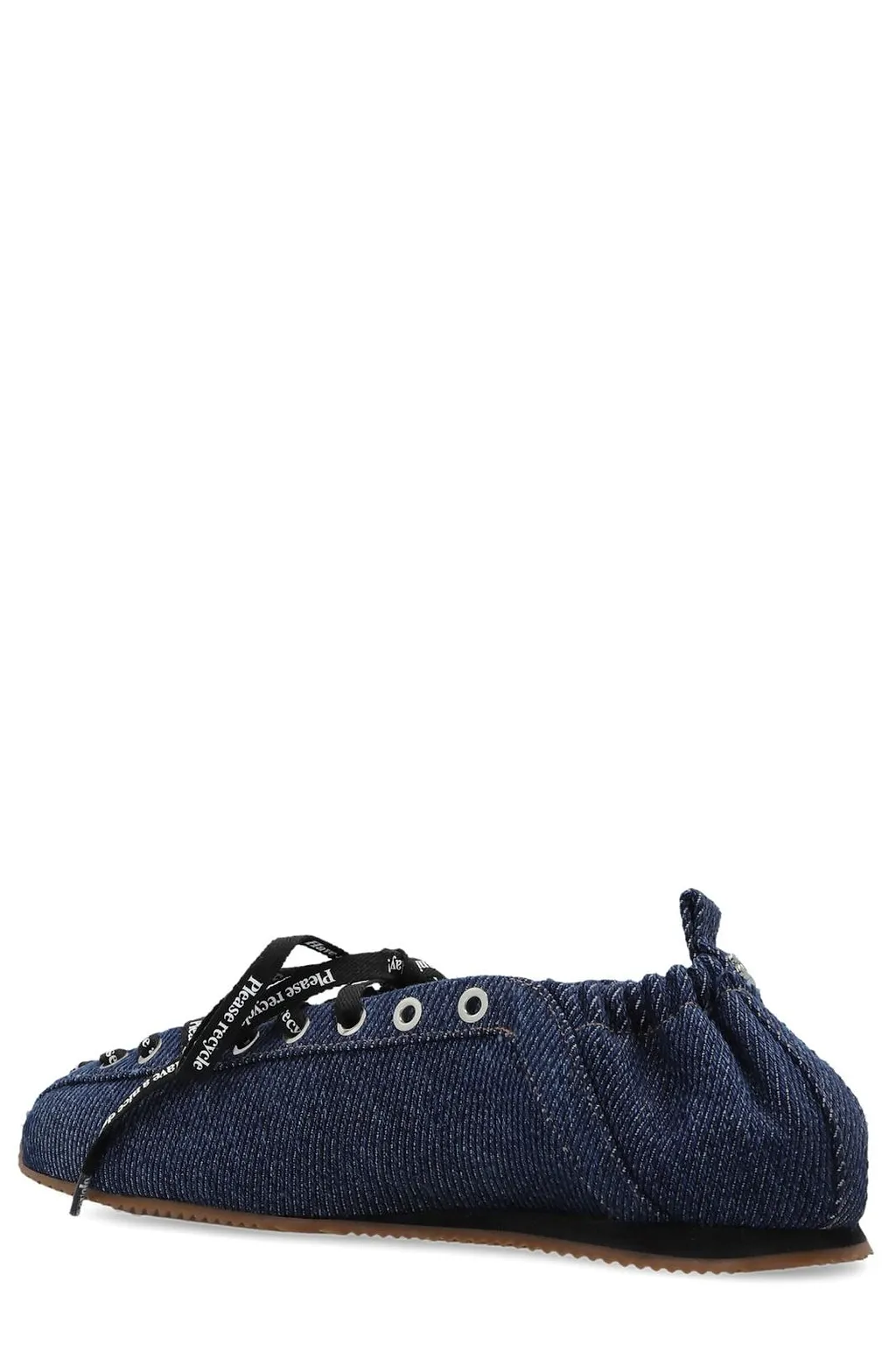 Ganni Laced Denim Ballet Flats