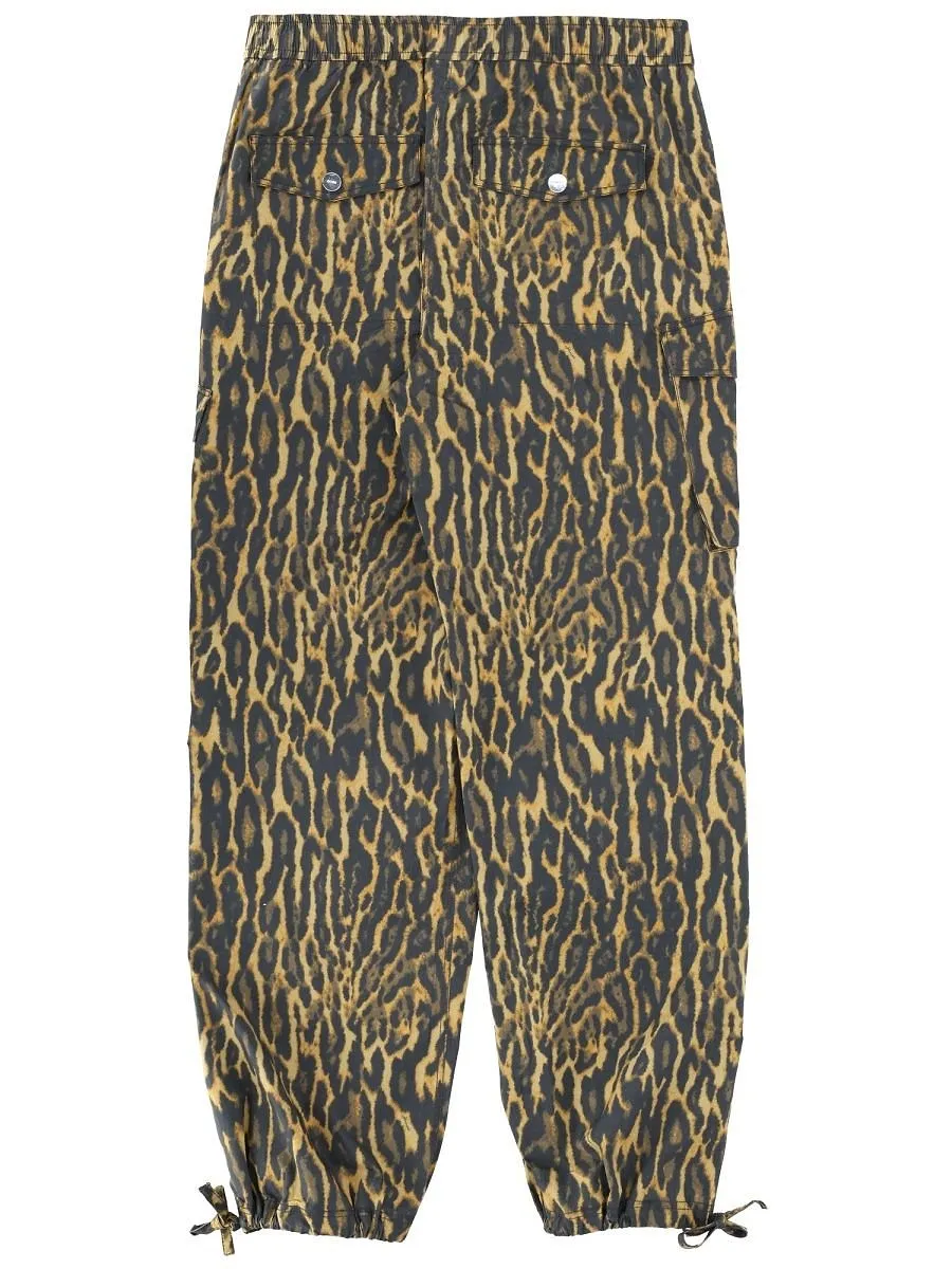 Ganni Leopard Printed Cargo Trousers