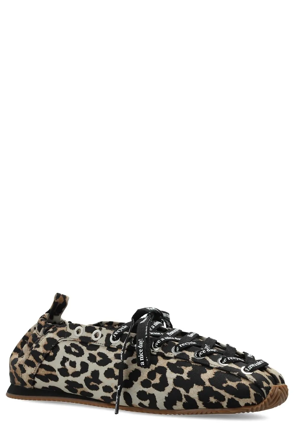 Ganni Leopard Sporty Ballerina Shoes