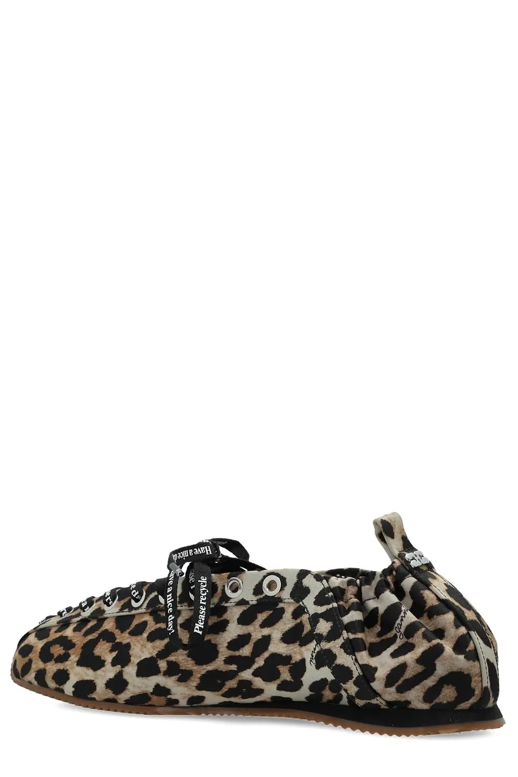 Ganni Leopard Sporty Ballerina Shoes