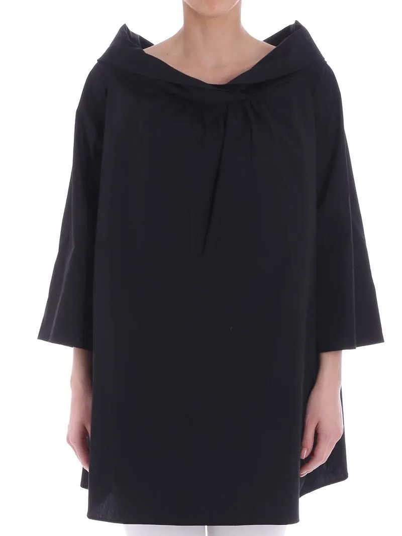 Fuzzi Draped Neck Oversized Top