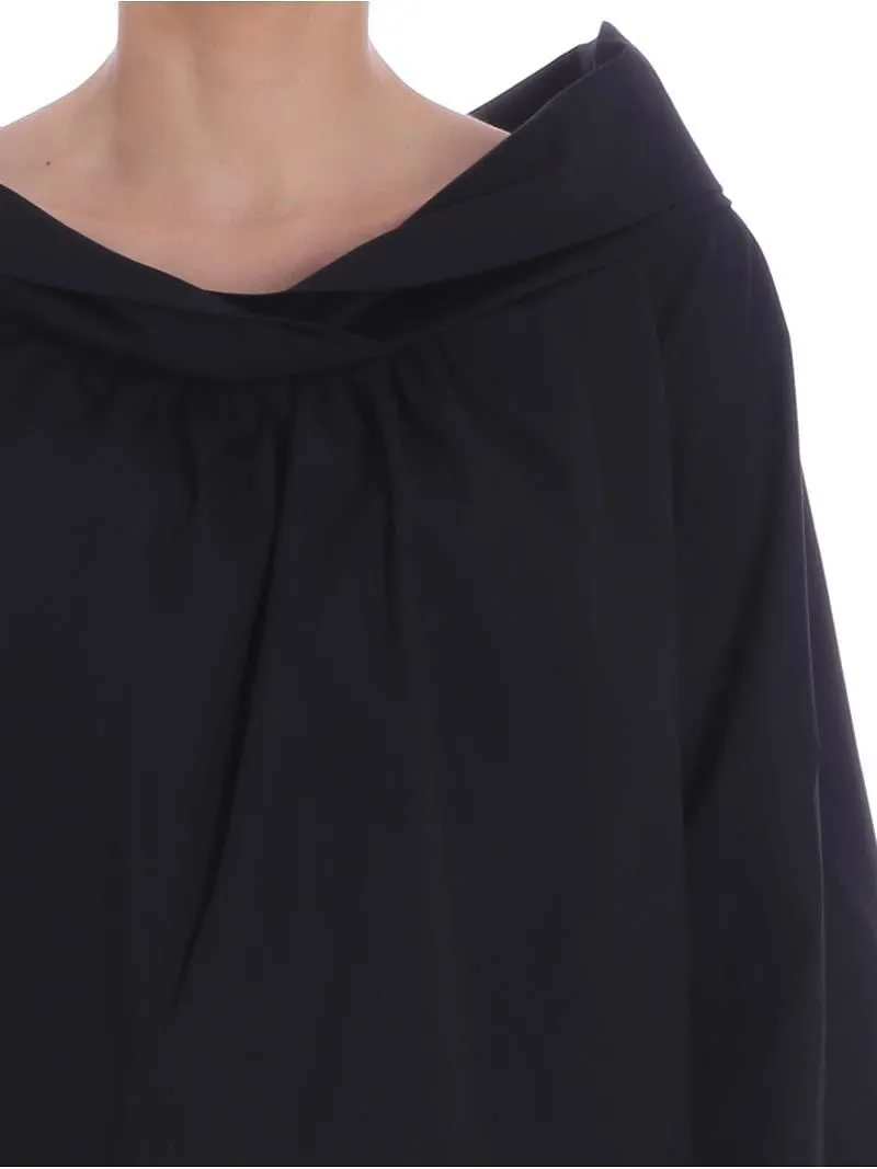 Fuzzi Draped Neck Oversized Top