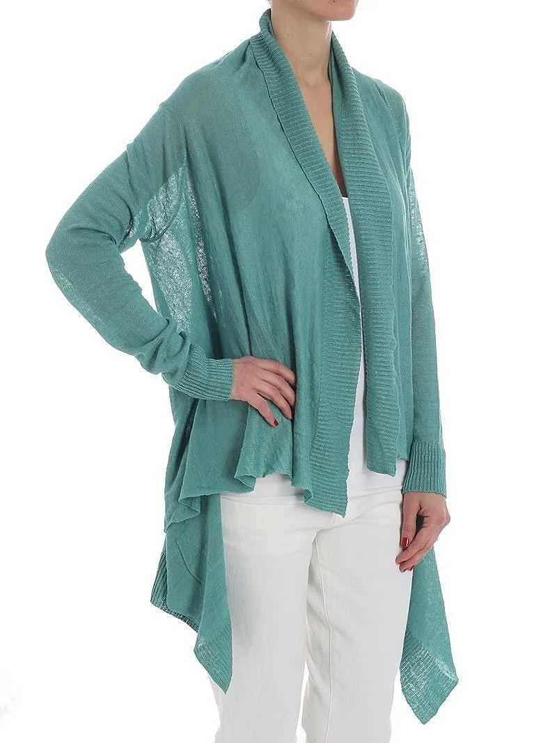 Fuzzi Draped Open-Front Cardigan