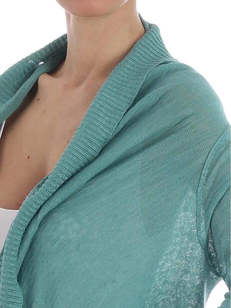 Fuzzi Draped Open-Front Cardigan