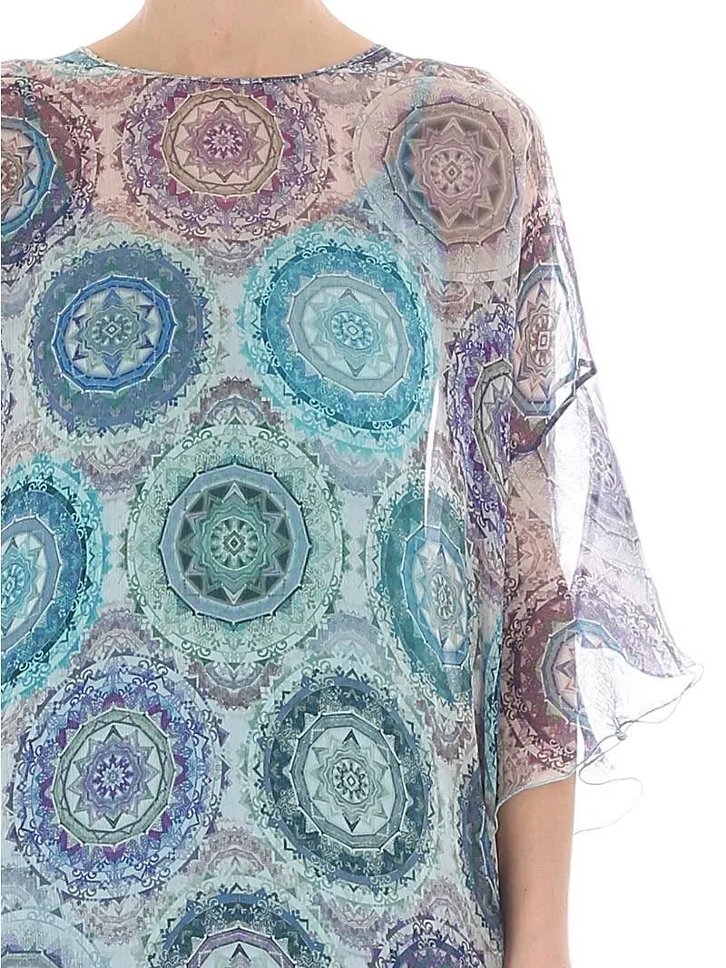 Fuzzi Sheer Printed Dress