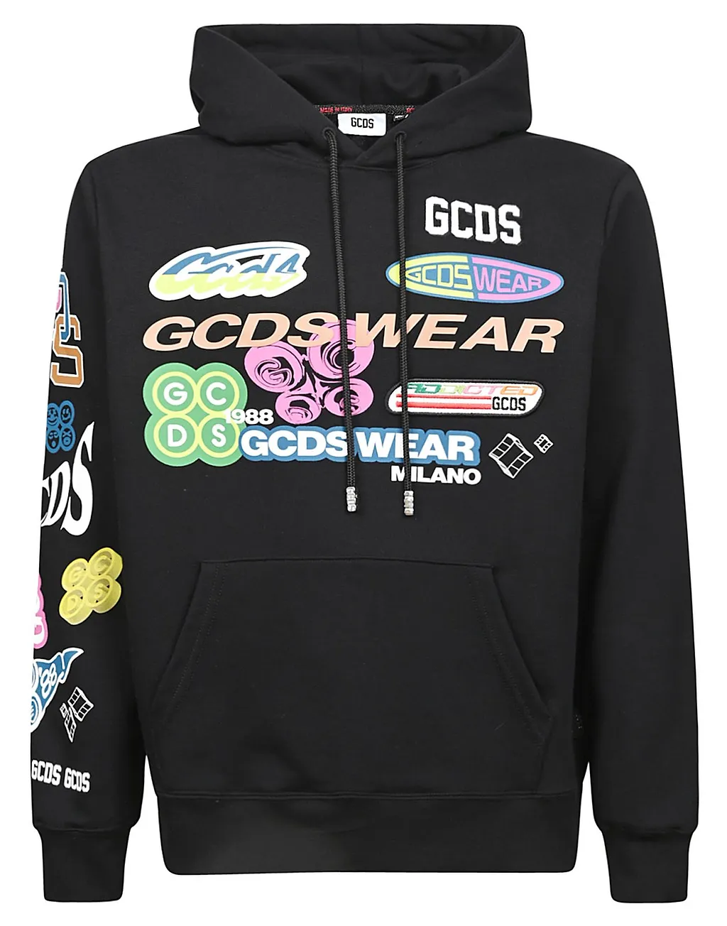 Gcds Logo-Printed Long-Sleeved Drawstring Hoodie