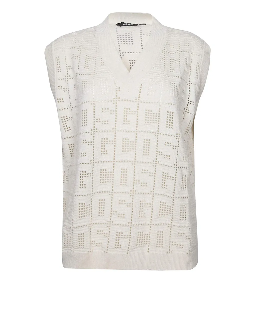 Gcds Monogram Macramé V-Neck Vest