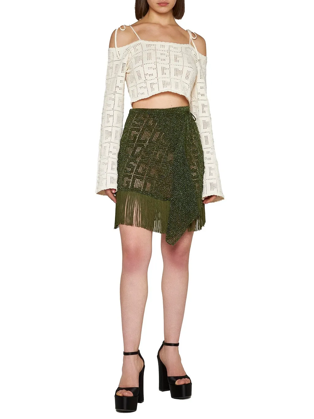 Gcds Monogram Knit Skirt