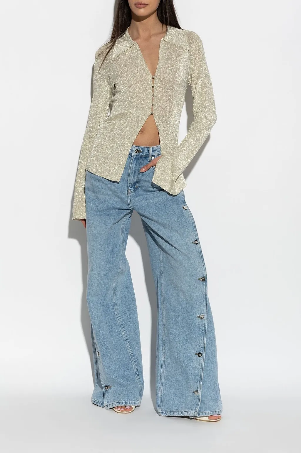 Gestuz X Barbie Sparkle Button Top