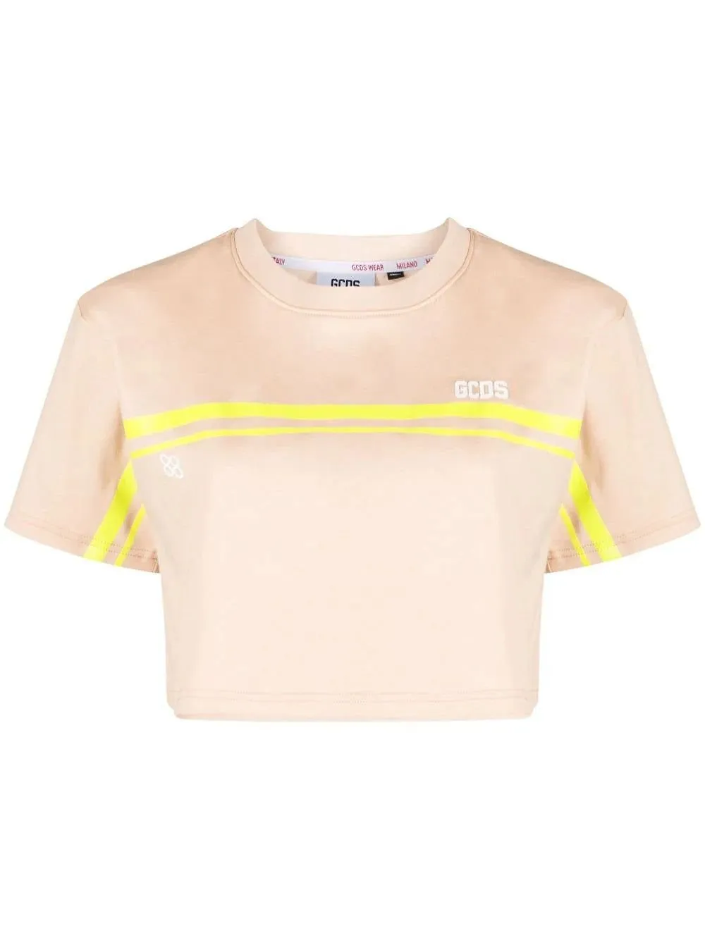 Gcds Stripe Detailed Crewneck Cropped Top
