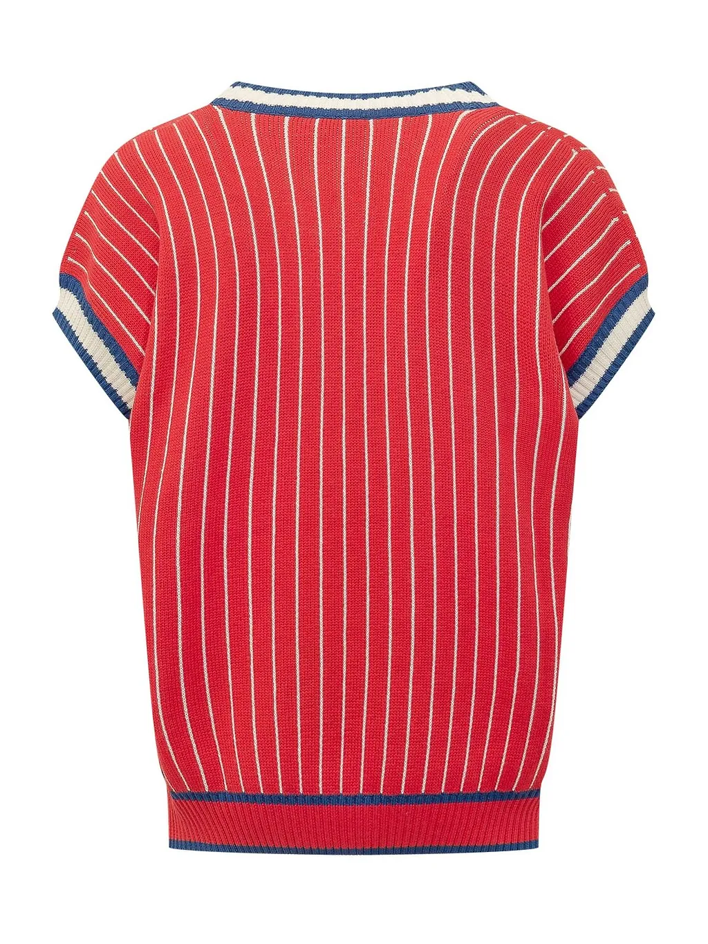 Gcds Striped V-Neck Knitted Top
