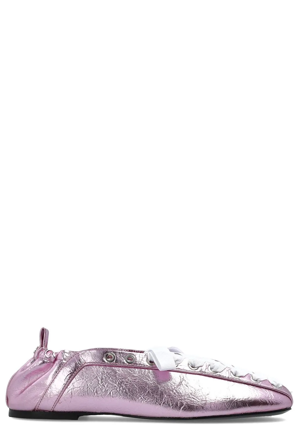Ganni Logo Plaque Ballet Flats