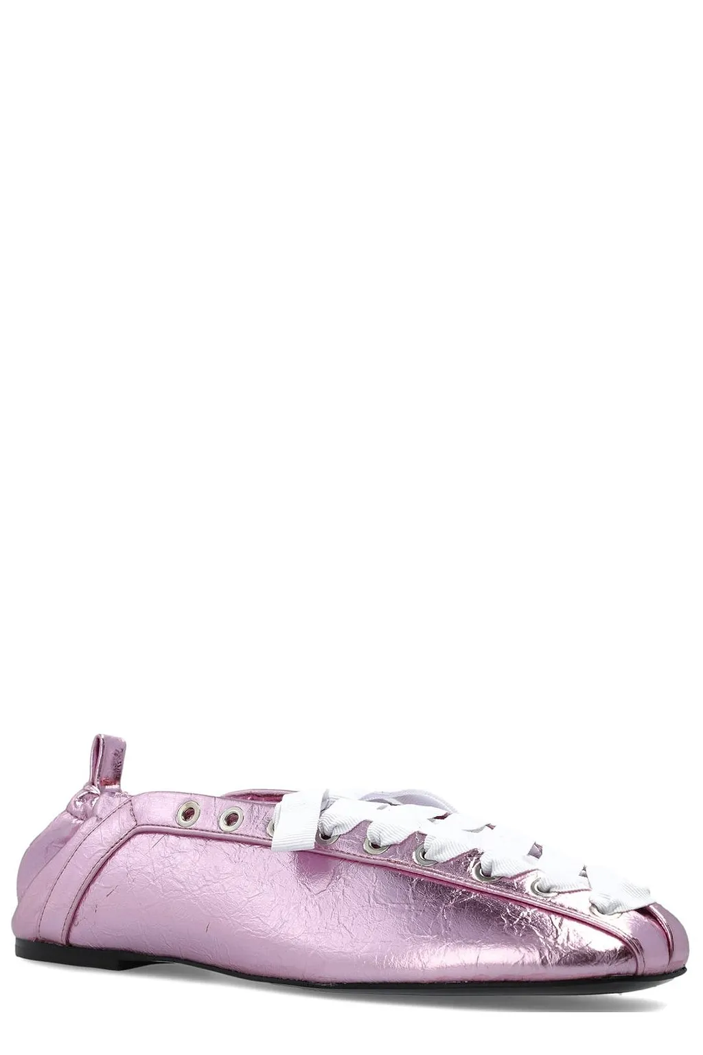 Ganni Logo Plaque Ballet Flats