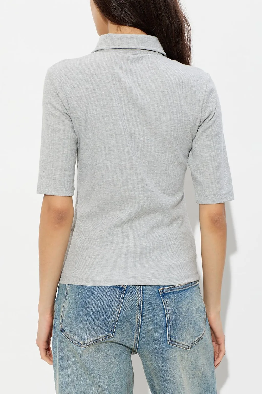 Gestuz Drew Logo Embroidered Straight Hem Polo Top