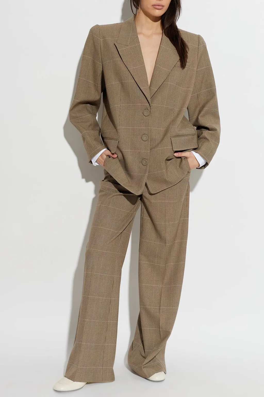 Gestuz Gzevaldi Checked Wide-Leg Pants